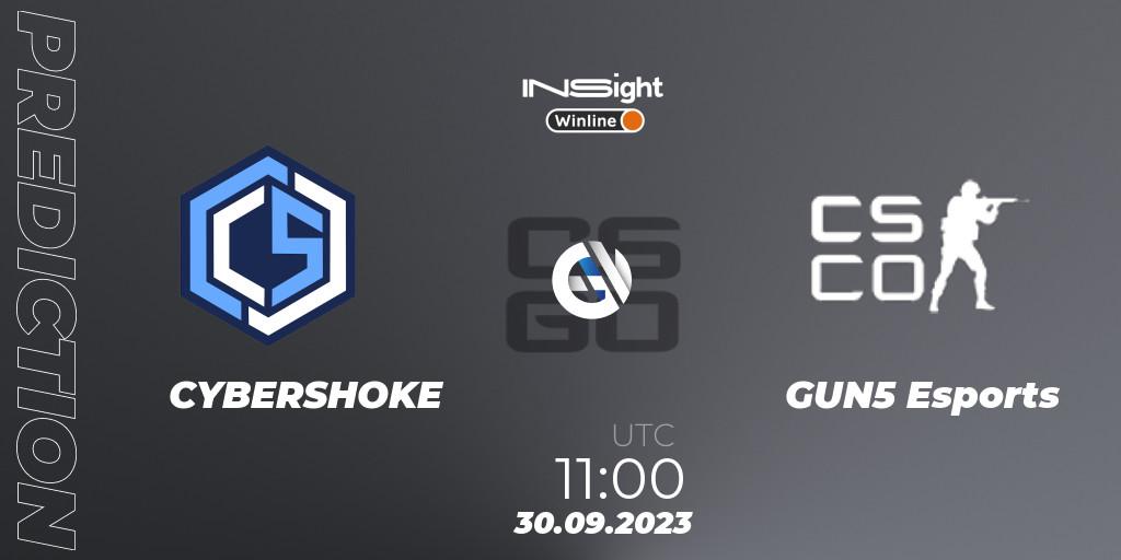 CYBERSHOKE vs GUN5 Esports: Match Prediction. 30.09.2023 at 11:00, Counter-Strike (CS2), Winline Insight Season 4