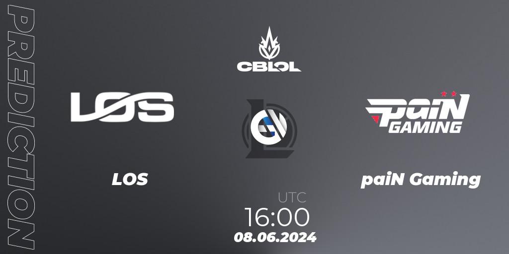 LOS vs paiN Gaming: Match Prediction. 08.06.2024 at 16:00, LoL, CBLOL Split 2 2024 - Group Stage