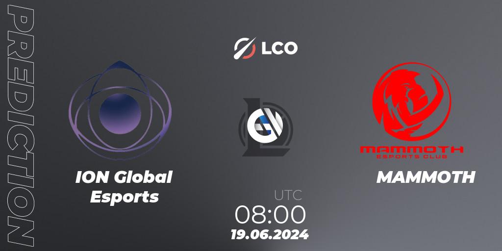 ION Global Esports vs MAMMOTH: Match Prediction. 19.06.2024 at 08:00, LoL, LCO Split 2 2024 - Group Stage
