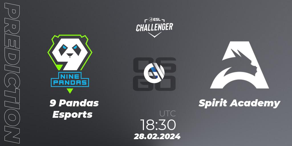 9 Pandas Esports vs Spirit Academy: Match Prediction. 28.02.24, CS2 (CS:GO), ESL Challenger #56: European Closed Qualifier