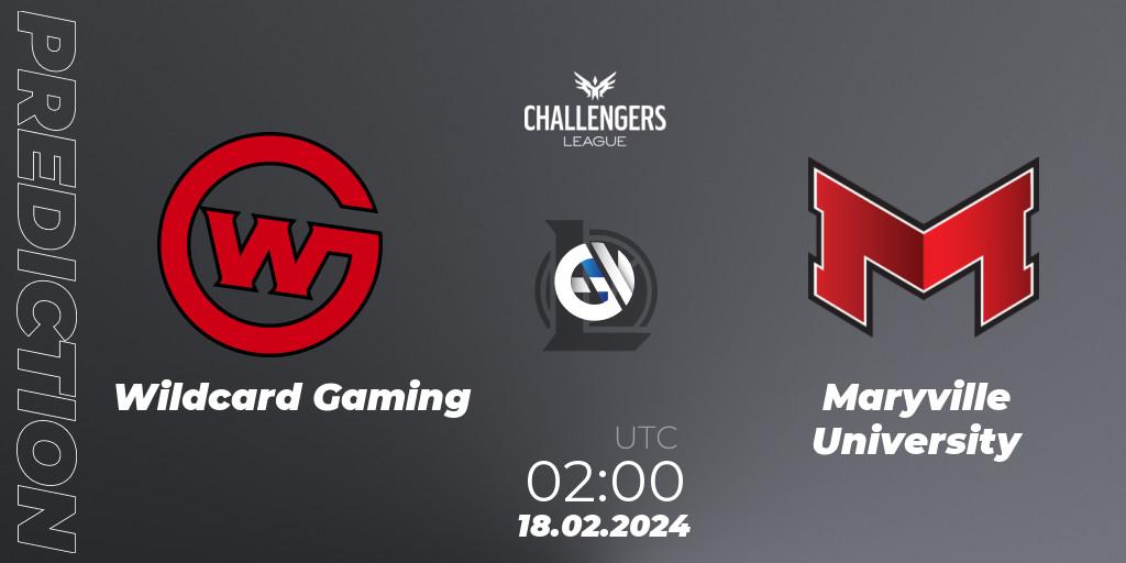 Wildcard Gaming vs Maryville University: Match Prediction. 18.02.24, LoL, NACL 2024 Spring - Group Stage
