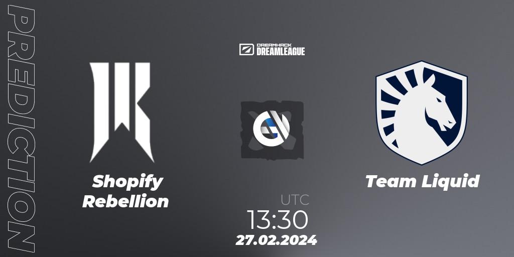 Shopify Rebellion vs Team Liquid: Match Prediction. 27.02.24, Dota 2, DreamLeague Season 22