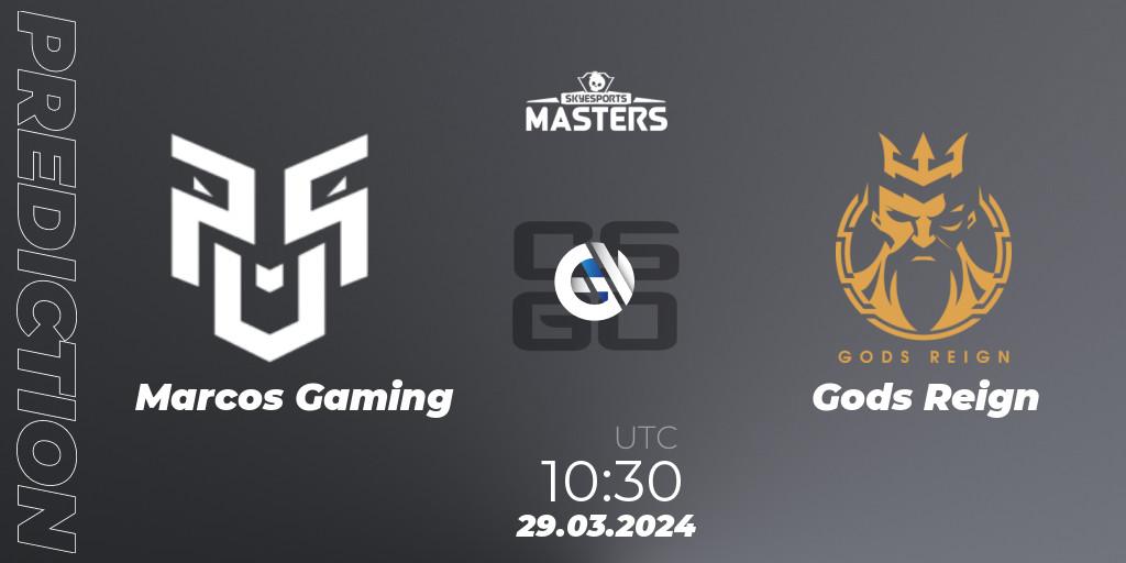 Marcos Gaming vs Gods Reign: Match Prediction. 29.03.24, CS2 (CS:GO), Skyesports Masters 2024: Indian Qualifier