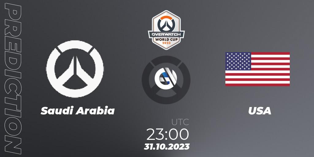 Saudi Arabia vs USA: Match Prediction. 31.10.2023 at 23:00, Overwatch, Overwatch World Cup 2023