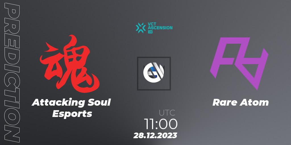 Attacking Soul Esports vs Rare Atom: Match Prediction. 28.12.23, VALORANT, VALORANT China Ascension 2023