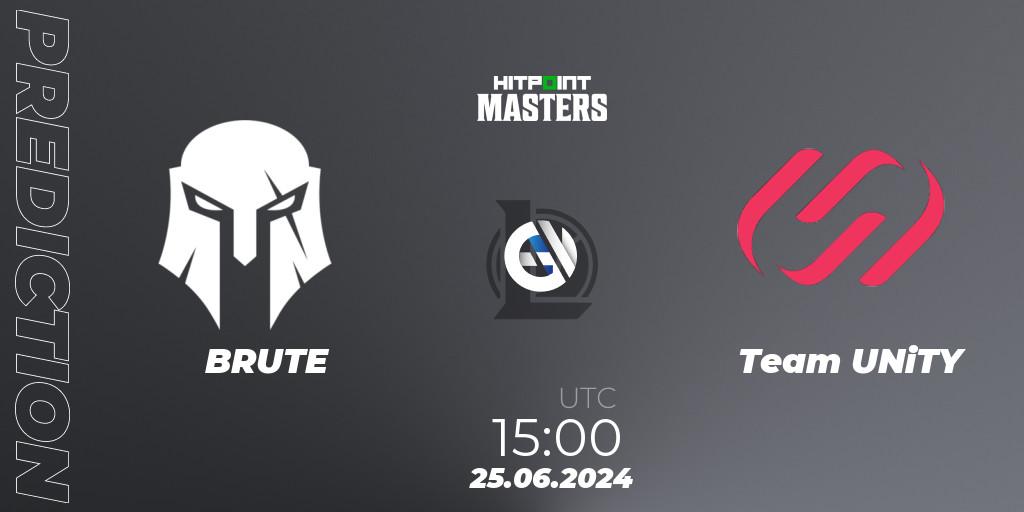 BRUTE vs Team UNiTY: Match Prediction. 25.06.2024 at 15:00, LoL, Hitpoint Masters Summer 2024