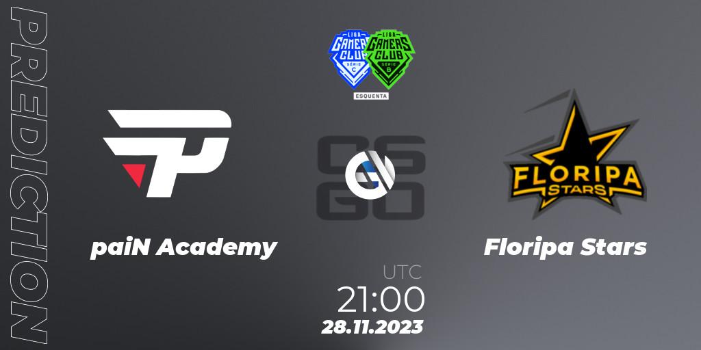 paiN Academy vs Floripa Stars: Match Prediction. 28.11.2023 at 21:00, Counter-Strike (CS2), Gamers Club Liga Série B&C: Esquenta