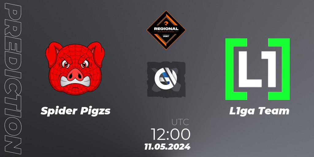 Spider Pigzs vs L1ga Team: Match Prediction. 11.05.2024 at 12:00, Dota 2, RES Regional Series: EU #2
