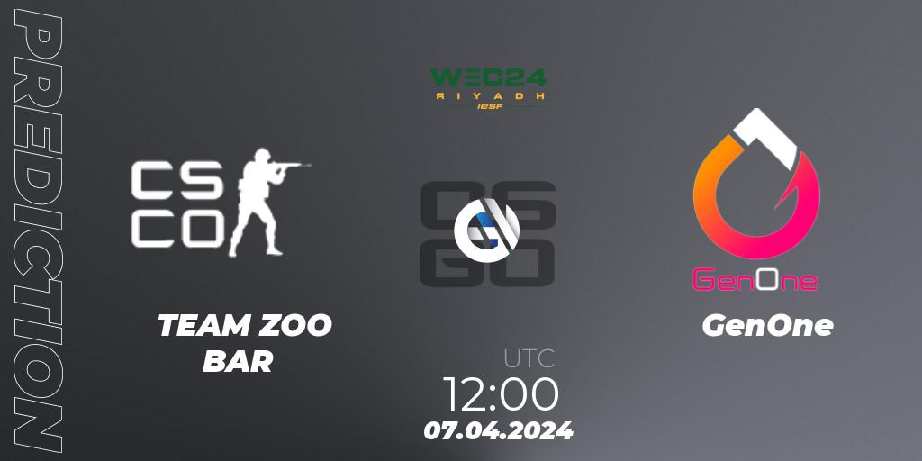 TEAM ZOO BAR vs GenOne: Match Prediction. 07.04.24, CS2 (CS:GO), IESF World Esports Championship 2024: French Qualifier