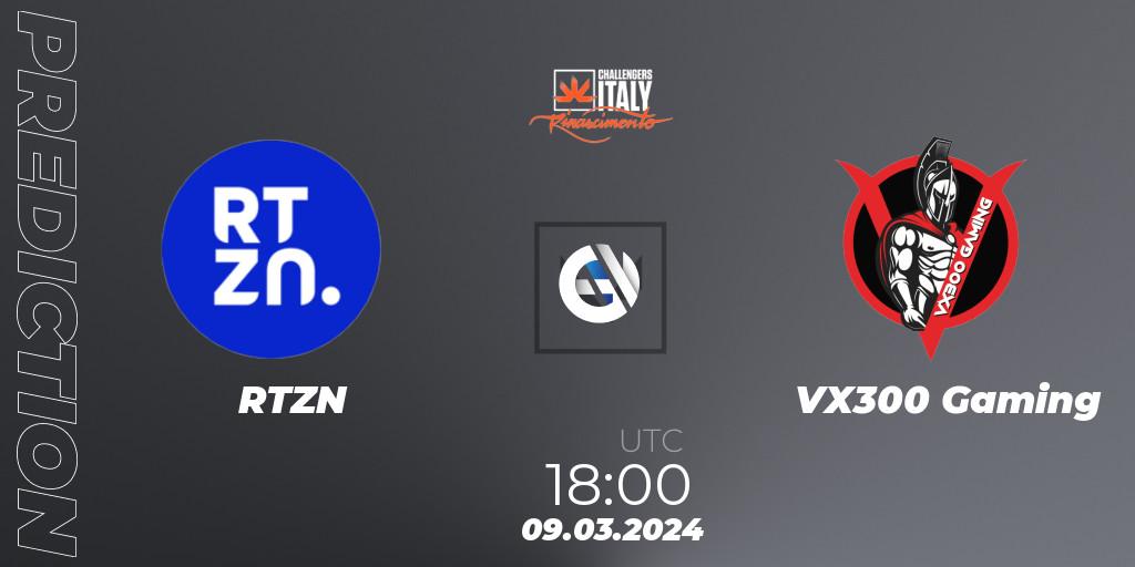 RTZN vs VX300 Gaming: Match Prediction. 09.03.2024 at 18:00, VALORANT, VALORANT Challengers 2024 Italy: Rinascimento Split 1