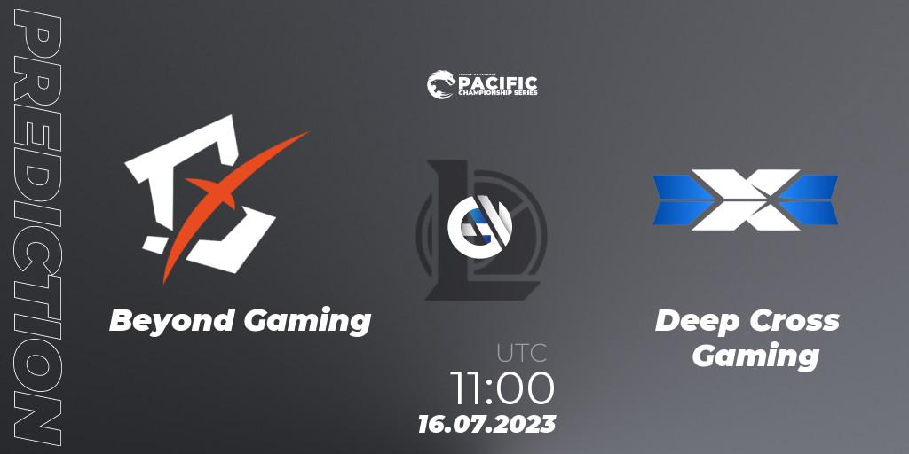 Beyond Gaming vs Deep Cross Gaming: Match Prediction. 16.07.2023 at 11:00, LoL, PACIFIC Championship series Group Stage