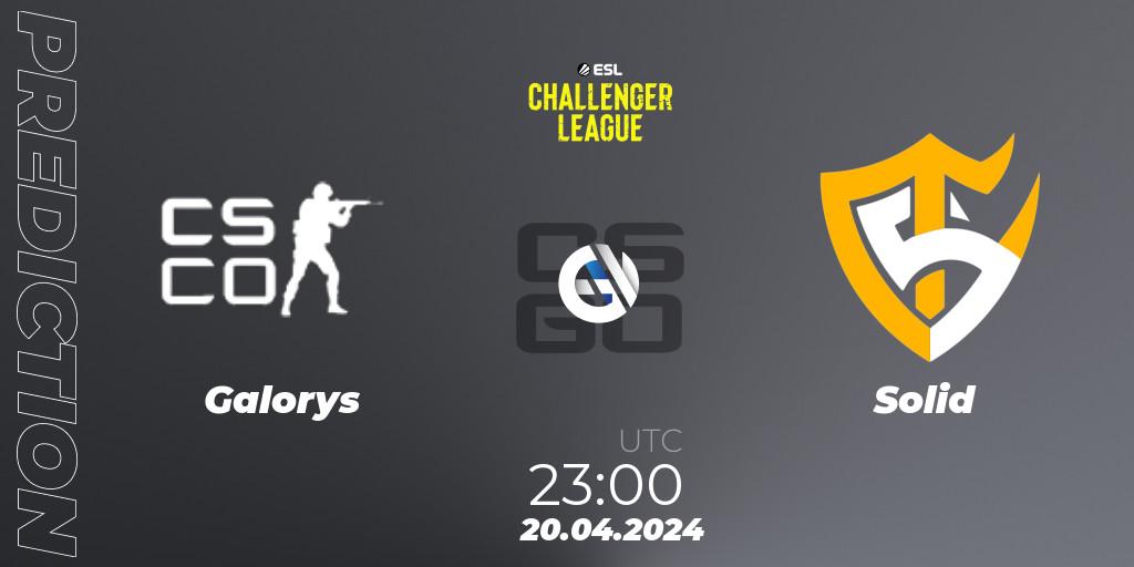 Galorys vs Solid: Match Prediction. 20.04.24, CS2 (CS:GO), ESL Challenger League Season 47: South America