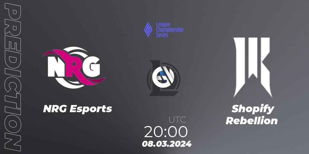 NRG Esports vs Shopify Rebellion: Match Prediction. 09.03.24, LoL, LCS Spring 2024 - Group Stage