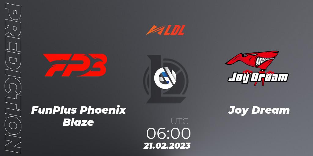 FunPlus Phoenix Blaze vs Joy Dream: Match Prediction. 21.02.2023 at 06:00, LoL, LDL 2023 - Regular Season