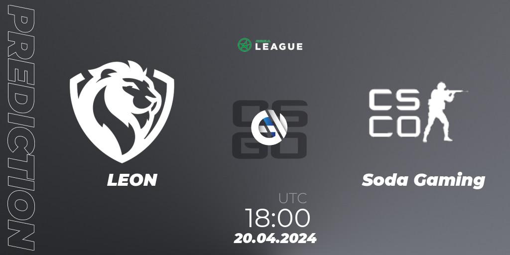 LEON vs Soda Gaming: Match Prediction. 26.04.24, CS2 (CS:GO), ESEA Season 49: Advanced Division - Europe