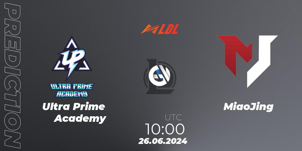 Ultra Prime Academy vs MiaoJing: Match Prediction. 26.06.2024 at 10:00, LoL, LDL 2024 - Stage 3