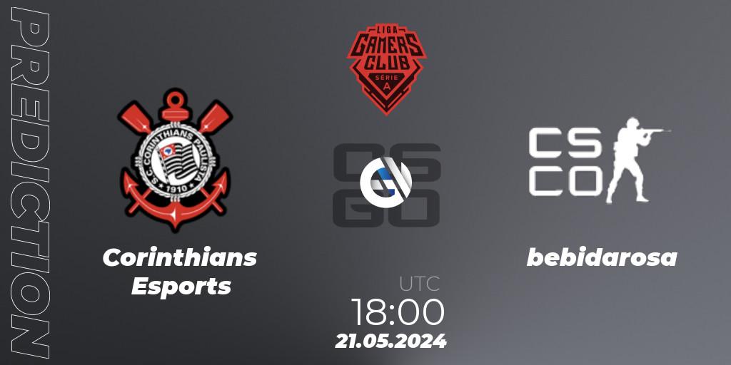 Corinthians Esports vs bebidarosa: Match Prediction. 21.05.2024 at 18:00, Counter-Strike (CS2), Gamers Club Liga Série A: May 2024