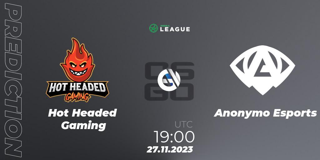 Hot Headed Gaming vs Anonymo Esports: Match Prediction. 27.11.2023 at 19:00, Counter-Strike (CS2), ESEA Season 47: Advanced Division - Europe