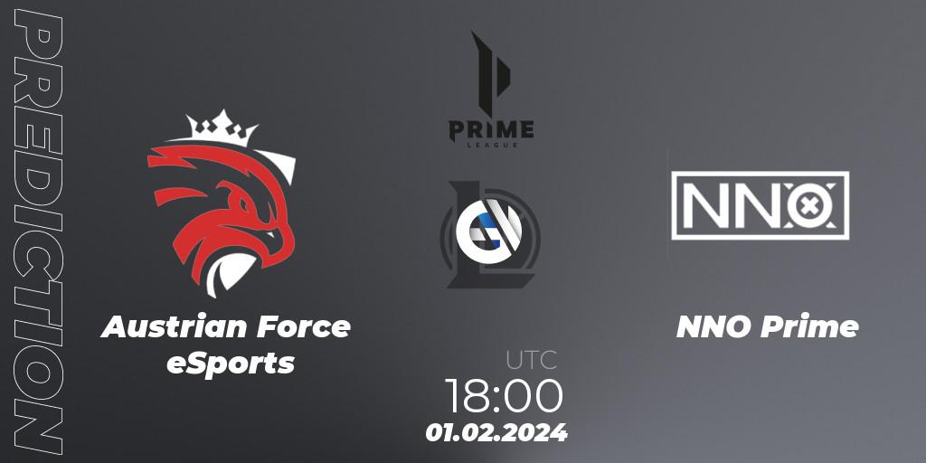 Austrian Force eSports vs NNO Prime: Match Prediction. 01.02.24, LoL, Prime League Spring 2024 - Group Stage