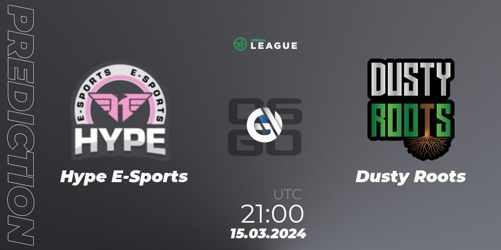 Hype E-Sports vs Dusty Roots: Match Prediction. 15.03.2024 at 21:00, Counter-Strike (CS2), ESEA Season 48: Open Division - South America