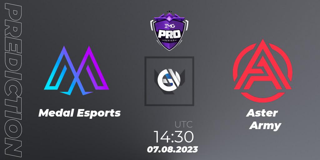 Medal Esports vs Aster Army: Match Prediction. 07.08.2023 at 15:30, VALORANT, EMG Pro Series: South Asia