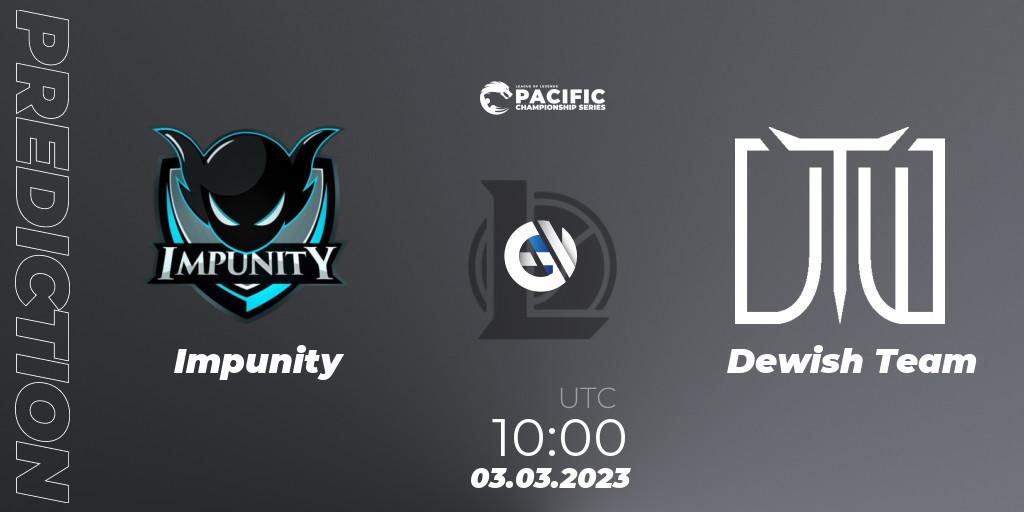 Impunity vs Dewish Team: Match Prediction. 03.03.2023 at 10:00, LoL, PCS Spring 2023 - Group Stage