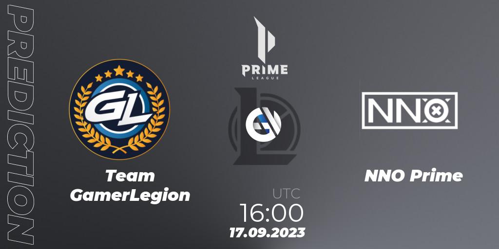 Team GamerLegion vs NNO Prime: Match Prediction. 18.09.23, LoL, Prime League 2024 - Promotion Tournament