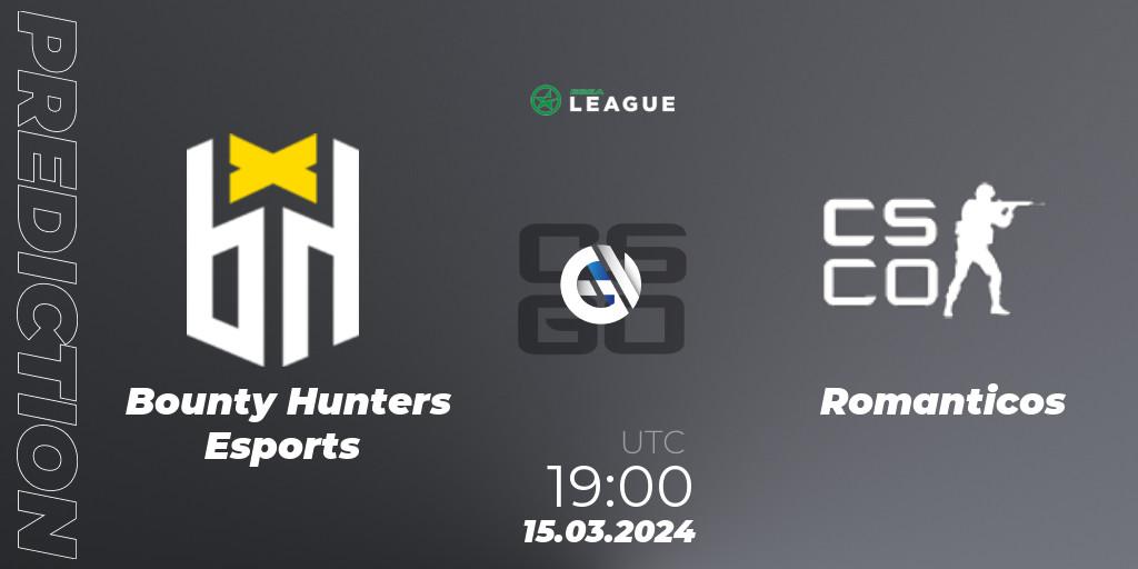 Bounty Hunters Esports vs Romanticos: Match Prediction. 15.03.2024 at 19:00, Counter-Strike (CS2), ESEA Season 48: Open Division - South America