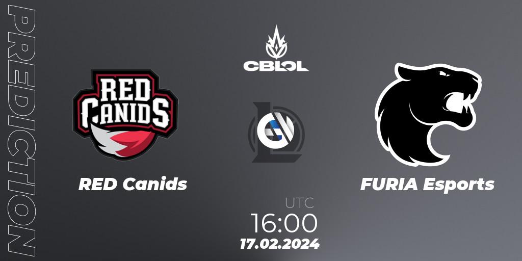 RED Canids vs FURIA Esports: Match Prediction. 17.02.24, LoL, CBLOL Split 1 2024 - Group Stage