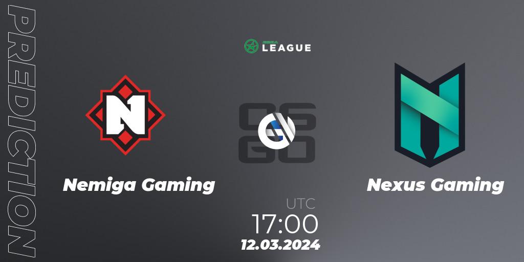 Nemiga Gaming vs Nexus Gaming: Match Prediction. 12.03.24, CS2 (CS:GO), ESEA Season 48: Advanced Division - Europe