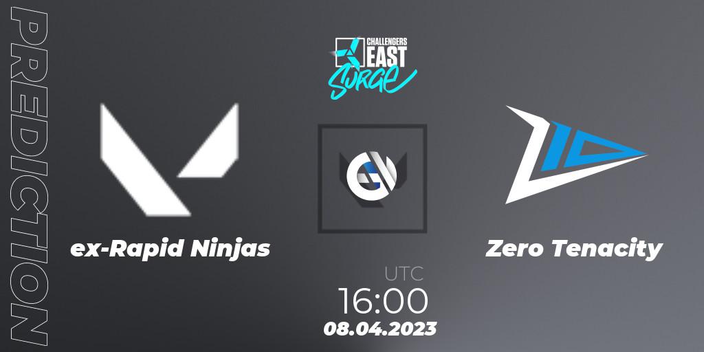 ex-Rapid Ninjas vs Zero Tenacity: Match Prediction. 08.04.2023 at 16:05, VALORANT, VALORANT Challengers East: Surge - Split 2 - Regular Season