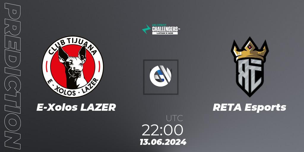 E-Xolos LAZER vs RETA Esports: Match Prediction. 13.06.2024 at 22:00, VALORANT, VALORANT Challengers 2024 LAN: Split 2