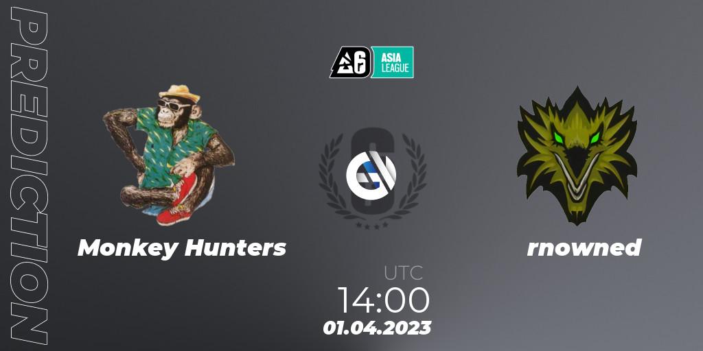 Monkey Hunters vs rnowned: Match Prediction. 01.04.2023 at 10:30, Rainbow Six, South Asia League 2023 - Stage 1