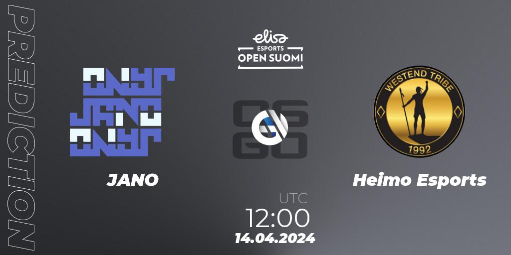 JANO vs Heimo Esports: Match Prediction. 14.04.24, CS2 (CS:GO), Elisa Open Suomi Season 6