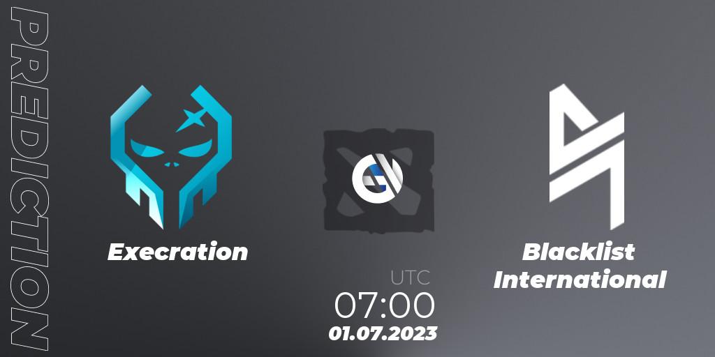 Execration vs Blacklist International: Match Prediction. 01.07.2023 at 07:00, Dota 2, Bali Major 2023 - Group Stage