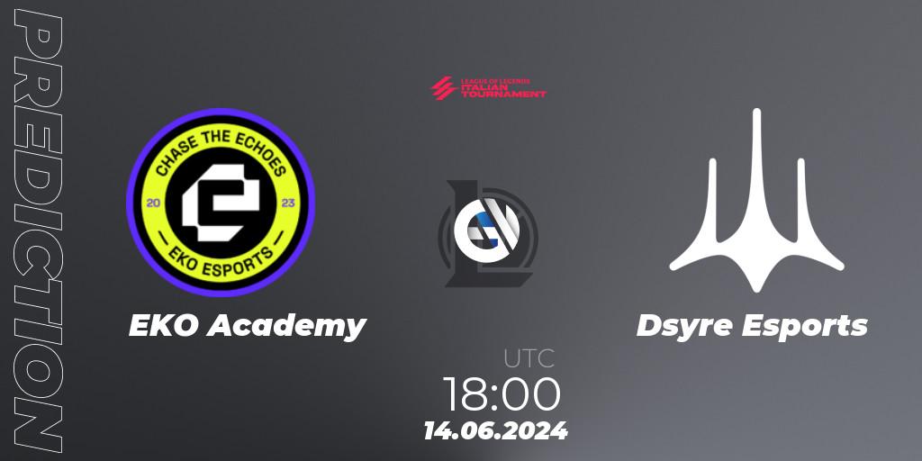 EKO Academy vs Dsyre Esports: Match Prediction. 14.06.2024 at 18:00, LoL, LoL Italian Tournament Summer 2024