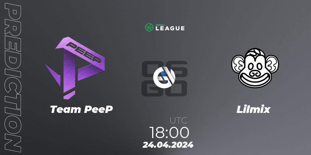 Team PeeP vs Lilmix: Match Prediction. 24.04.24, CS2 (CS:GO), ESEA Season 49: Advanced Division - Europe