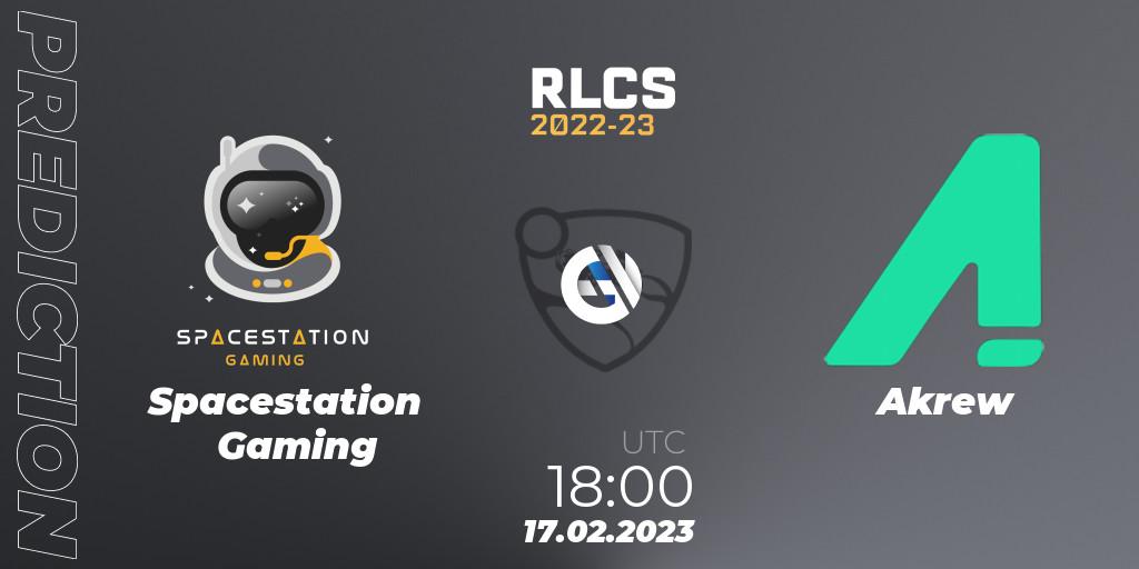 Spacestation Gaming vs Akrew: Match Prediction. 17.02.2023 at 18:00, Rocket League, RLCS 2022-23 - Winter: North America Regional 2 - Winter Cup