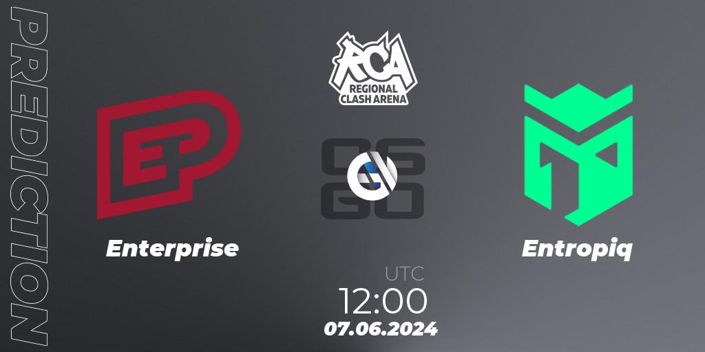 Enterprise vs Entropiq: Match Prediction. 07.06.2024 at 12:00, Counter-Strike (CS2), Regional Clash Arena Europe