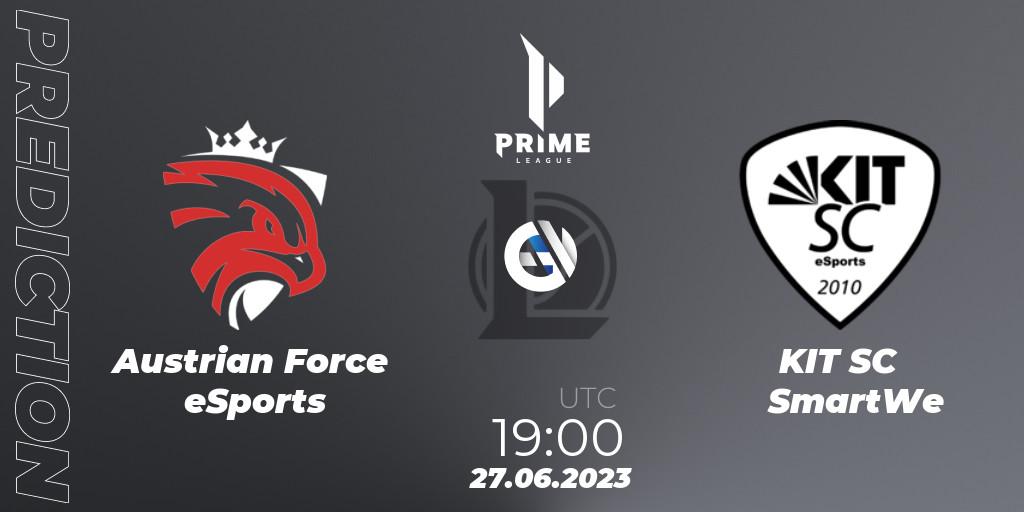 Austrian Force eSports vs KIT SC SmartWe: Match Prediction. 27.06.2023 at 19:00, LoL, Prime League 2nd Division Summer 2023