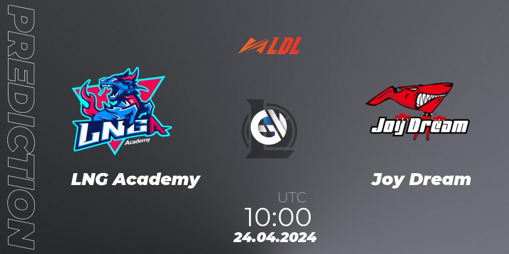 LNG Academy vs Joy Dream: Match Prediction. 24.04.2024 at 10:00, LoL, LDL 2024 - Stage 2