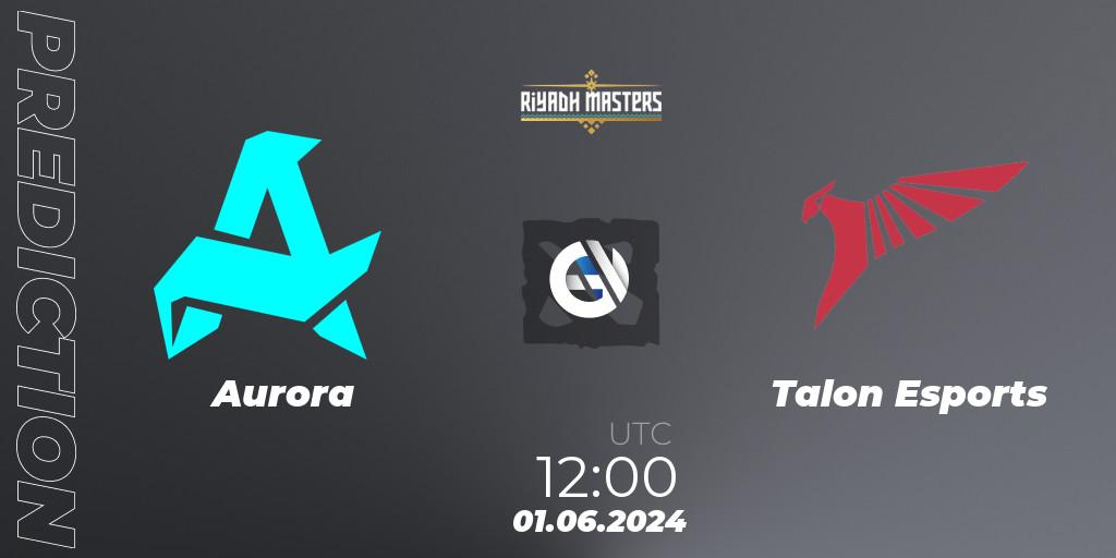 Aurora vs Talon Esports: Match Prediction. 01.06.2024 at 12:20, Dota 2, Riyadh Masters 2024: Southeast Asia Closed Qualifier