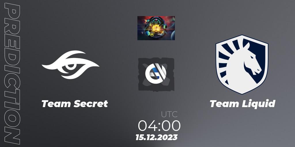 Team Secret vs Team Liquid: Match Prediction. 15.12.23, Dota 2, ESL One - Kuala Lumpur 2023