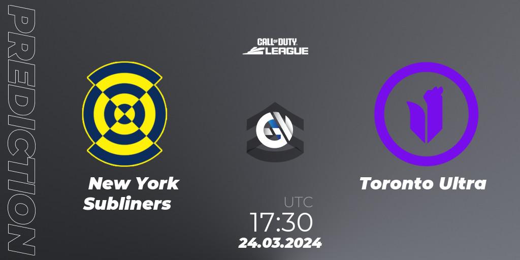 New York Subliners vs Toronto Ultra: Match Prediction. 24.03.24, Call of Duty, Call of Duty League 2024: Stage 2 Major