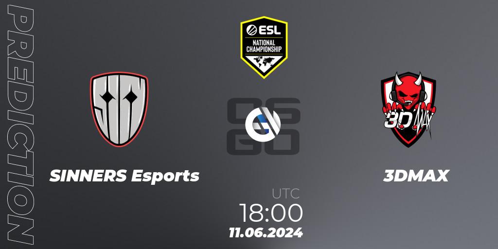 SINNERS Esports vs 3DMAX: Match Prediction. 11.06.2024 at 18:00, Counter-Strike (CS2), ESL Pro League Season 20: European Conference