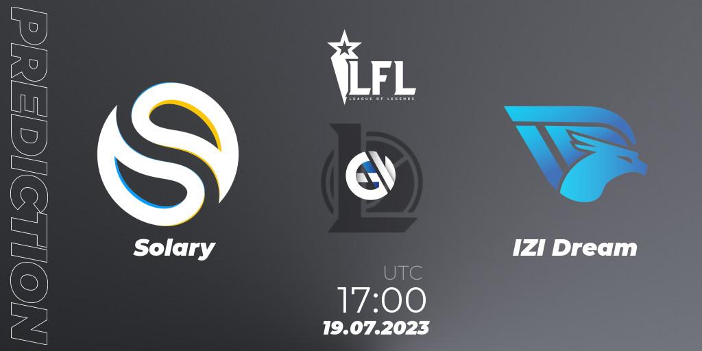 Solary vs IZI Dream: Match Prediction. 19.07.2023 at 17:00, LoL, LFL Summer 2023 - Group Stage