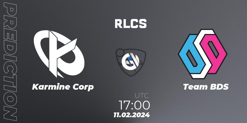 Karmine Corp vs Team BDS: Match Prediction. 11.02.2024 at 17:00, Rocket League, RLCS 2024 - Major 1: Europe Open Qualifier 1