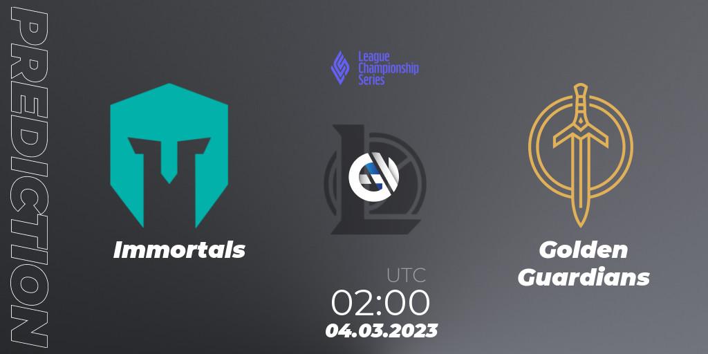 Immortals vs Golden Guardians: Match Prediction. 04.03.23, LoL, LCS Spring 2023 - Group Stage