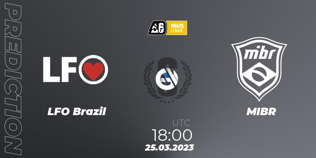 LFO Brazil vs MIBR: Match Prediction. 25.03.23, Rainbow Six, Brazil League 2023 - Stage 1