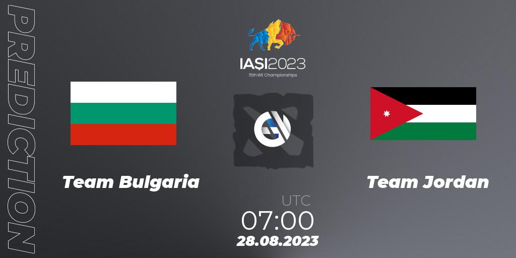 Team Bulgaria vs Team Jordan: Match Prediction. 27.08.2023 at 18:10, Dota 2, IESF World Championship 2023